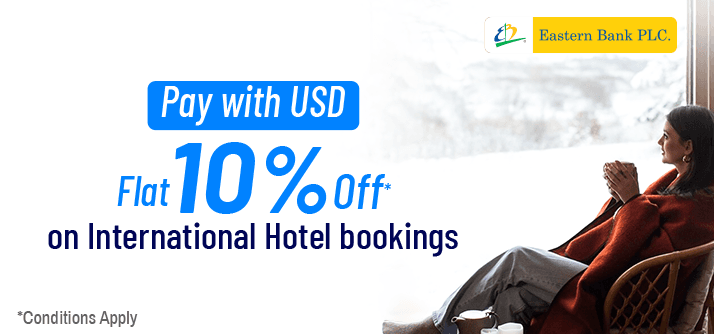 Enjoy flat 10% discount on USD payments with EBL Visa Credit card  while purchasing International hotels & resorts image