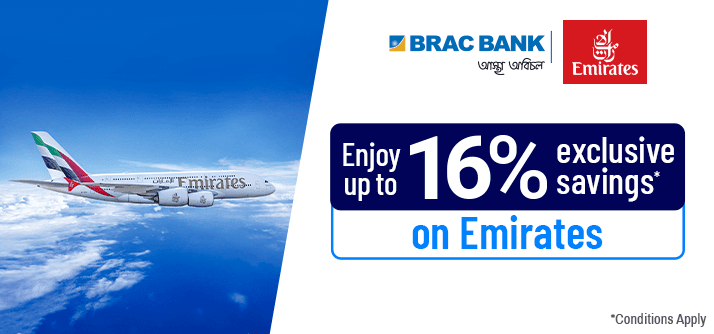 Enjoy up to 16% exclusive savings on Emirates with your BRAC Bank Credit Card image